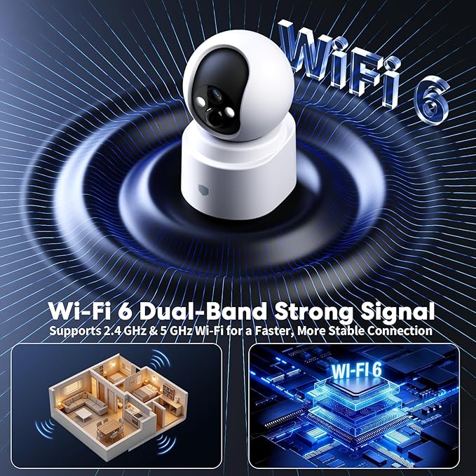 Noonkey 4MP WiFi Camera for Home Security, Indoor Wireless Surveillance Cam with Rechargeable Battery, 5G&2.4G WiFi6, AI Motion Detection, 2-Way Audio, Color Night Vision, Alexa Supported, 3K/1-Pack