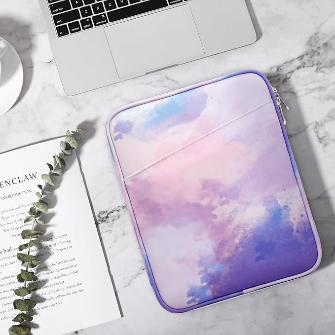 TiMOVO 13 Inch Tablet Sleeve with Pocket for iPad Air 13" M3 2025, iPad Pro 13"/12.9", Galaxy Tab S9/S10 Plus/S9 FE+ 12.4", Remarkable Paper Pro 11.8", Watercolor Purple