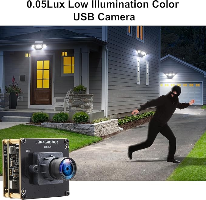 4K HDMI USB3.0 Simultaneous Output Camera, H.264 High Speed 60fps Low Illumination Color Webcam, 100° Wide Angle No Distortion Lens, Plug & Play for Windows Linux Android