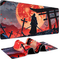 Gaming Mouse Pad - (31.5"×11.8") Japanese Samurai Large Mouse Pads for Desk - Desk Mat for Keyboard and Mouse with Non-Slip Base, Desks Pad Matfor Game/Office & Home