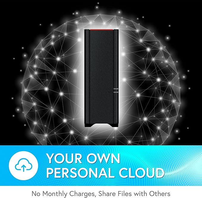 BUFFALO LinkStation 210 6TB 1-Bay NAS Network Attached Storage with HDD Hard Drives Included NAS Storage that Works as Home Cloud or Network Storage Device for Home