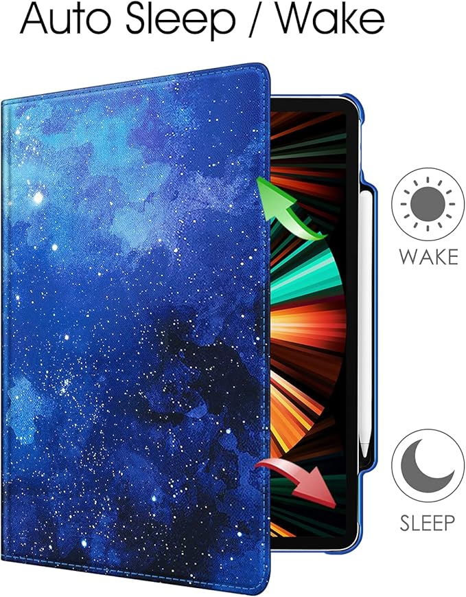 Fintie Rotating Case for iPad Pro 12.9-inch 6th Generation 2022-360 Degree Swiveling Protective Cover with Pencil Holder, Auto Sleep/Wake, Also Fit iPad Pro 12.9" 5th/4th/3rd Gen, Starry Sky