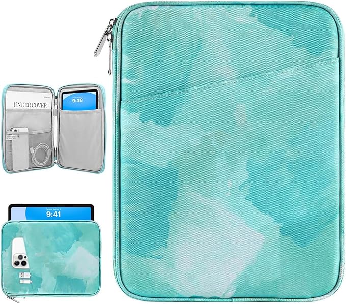 Dadanism 9-11" Tablet Sleeve Bag Carrying Case for iPad (A16) 11th Gen 11", iPad 10th Gen 10.9" Air 5/4, iPad Air M4/Pro 11", iPad 9/8/7th, Galaxy Tab A11+ Plus 11", Remarkable 2 10.3",Sea Salt Green