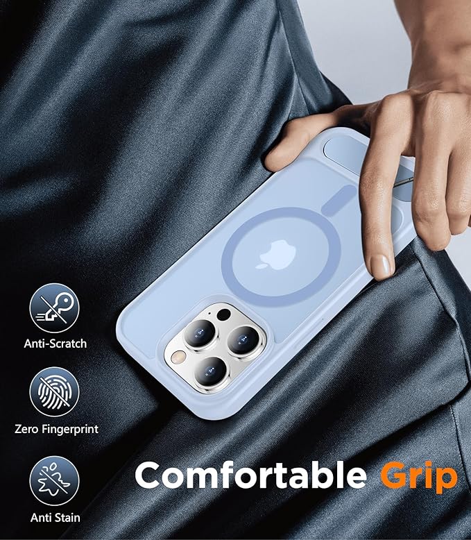 Magnetic Compatible with iPhone 13 Pro Max Case, [Built-in Invisible Kickstand][Compatible with MagSafe] [Military Grade Shockproof] Slim Translucent Matte Phone Case for iPhone 13 Pro Max 6.7"