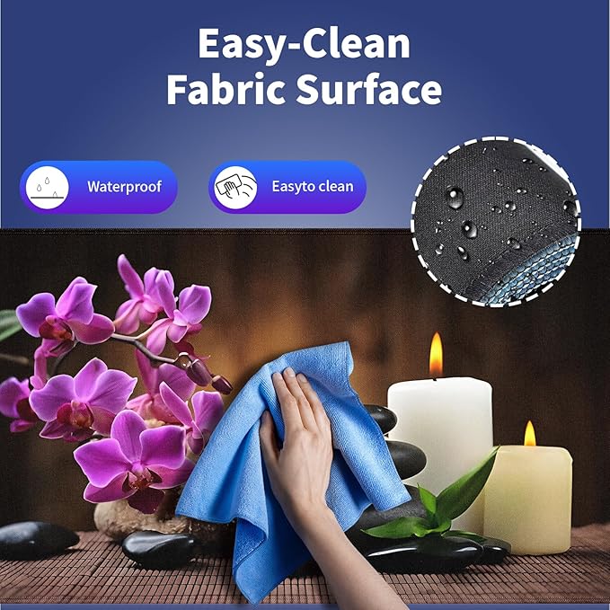 Wknoon. Large Gaming & Office Mouse Pad (31.5" x 11.8") – Natural Peaceful Scene Tranquil Zen Spa Still Life Ambiance of Candles, Stones & Orchids Flowers, Anti-Slip XXL Durable Stitched Desk Mat