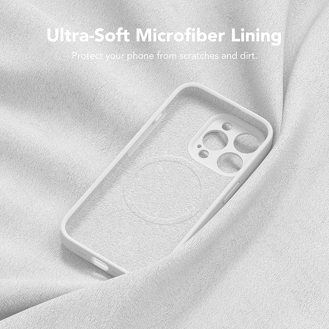 Magnetic for iPhone 13 Pro Case, Compatible with MagSafe, [Full Camera Protection][Screen Protector] Silicone Shockproof Protective Phone Case for iPhone 13 Pro 6.1", White