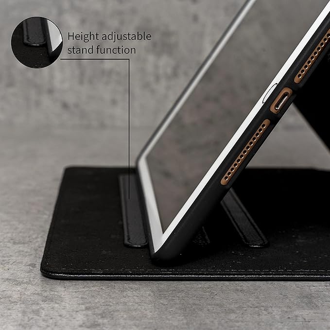 Porter Riley - Leather Case Compatible with iPad Pro 13" - M5 / M4 (2025/2024) Release. Premium Genuine Leather Stand/Cover/Flip Case (Pure Black)