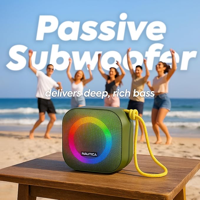 Nautica Urban SP400 True Wireless Outdoor Speaker, Portable IPX5 Waterproof Bluetooth Speaker with 2-Hour Quick Charge & 45-Day Standby, Perfect for Camping, Beach, Backyard & Travel