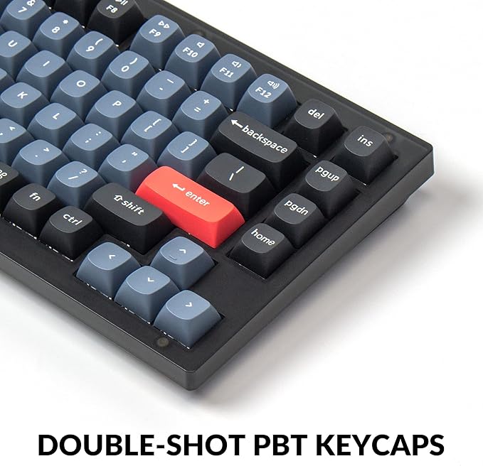 Keychron V1 Wired Custom Mechanical Keyboard, 75% Layout QMK/VIA Programmable Macro with Hot-swappable Keychron K Pro Red Switch Compatible with Mac Windows Linux (Frosted Black - Translucent)