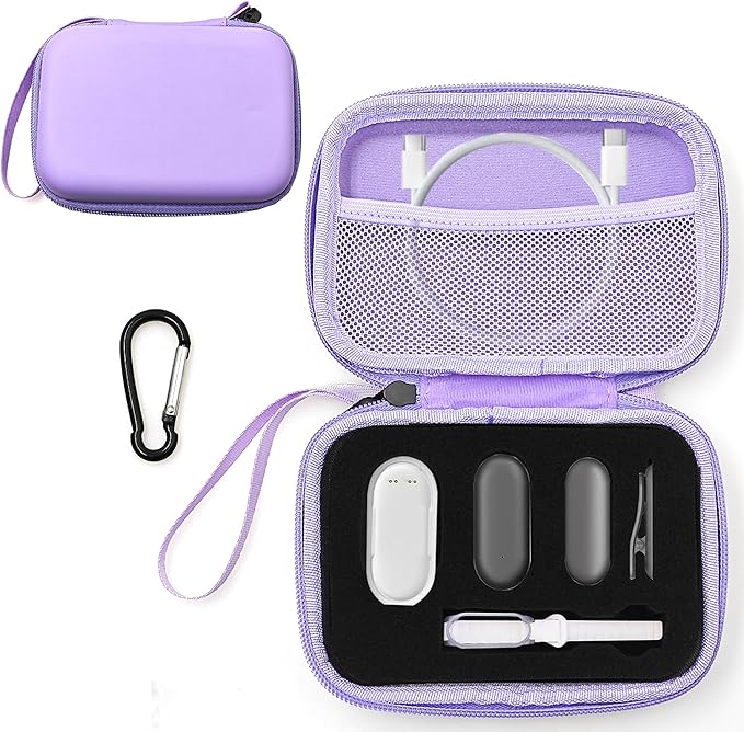 Protective Case for PLAUD NotePin Voice Recorder - Custom Fit Foam Holds All Accessories, Waterproof & Shockproof (Case Only) (Purple)