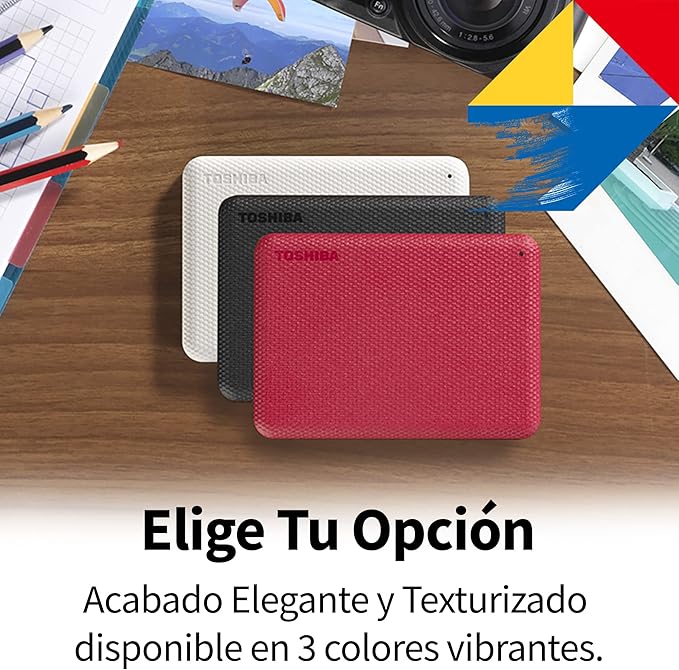 Toshiba Canvio Advance 2TB Portable External Hard Drive USB 3.0, Red - HDTCA20XR3AA