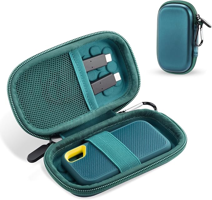 Hard Case Compatible with SanDisk Extreme Pro/SanDisk Extreme Portable External SSD 500GB 1TB 2TB, Portable Protective Storage Travel Bag (Box Only) (Green)