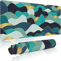 Large Mouse Pad Gold Line Wave Extended Gaming Mouse Pad Desk Mat Stitched Edges Mousepad Non-Slip Rubber Base Keyboard Pad for Laptop Computer PC 35.4 x 15.7 inches