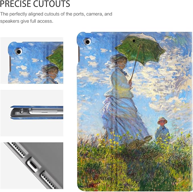 Case for iPad 9th Generation, Case for iPad 8th Generation, case for ipad 7th Generation, for iPad case 9th Generation 10.2 Inch Multi-Angle View Adjustable Stand Auto Wake/Sleep Women with A Parasol