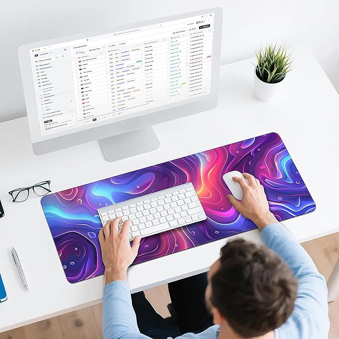 Gaming Mouse Pad - (31.5"×11.8") Topographic Large Mouse Pads for Desk - Desk Mat for Keyboard and Mouse with Non-Slip Base, Desks Pad Matfor Game/Office & Home