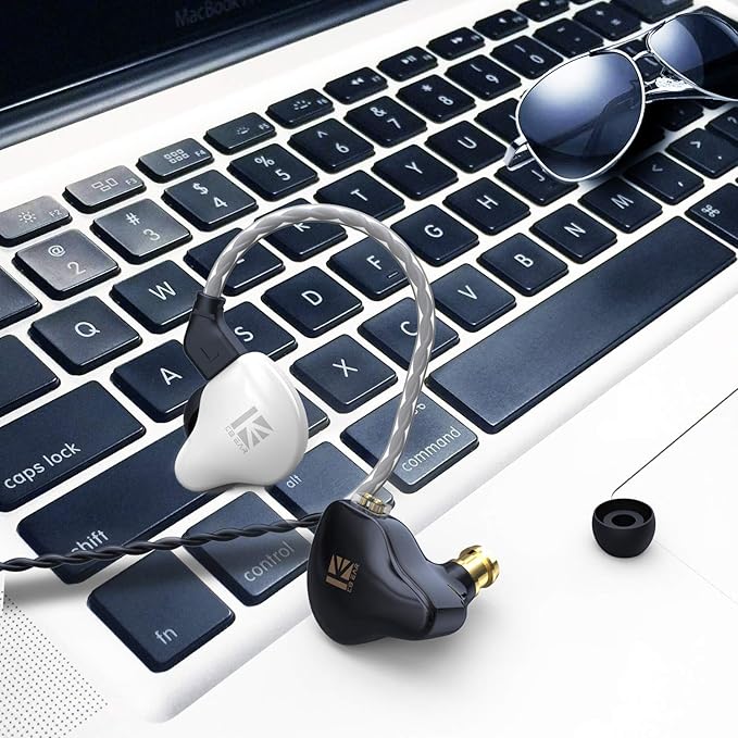 YINYOO KBEAR KS1 in Ear Monitor Bass Earbuds Wired Earbuds,Clear Sound Stereo Headphones, Vocals Forwards High Resolution Noise Canceling Earphones, Dual Magnectic Circuit Dynamic Detachable Cable