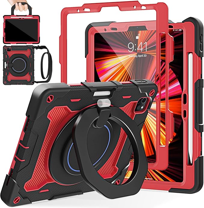 ROISKIN for iPad Air 11 inch M4/M3/M2 Case, iPad Pro 11 inch 4th/3rd/2nd/1st Generation,iPad Air 5th/4th 10.9 inch Case,Heavy Duty Shockproof with 360 Stand Handle Shoulder Strap Pen Holder for Kids