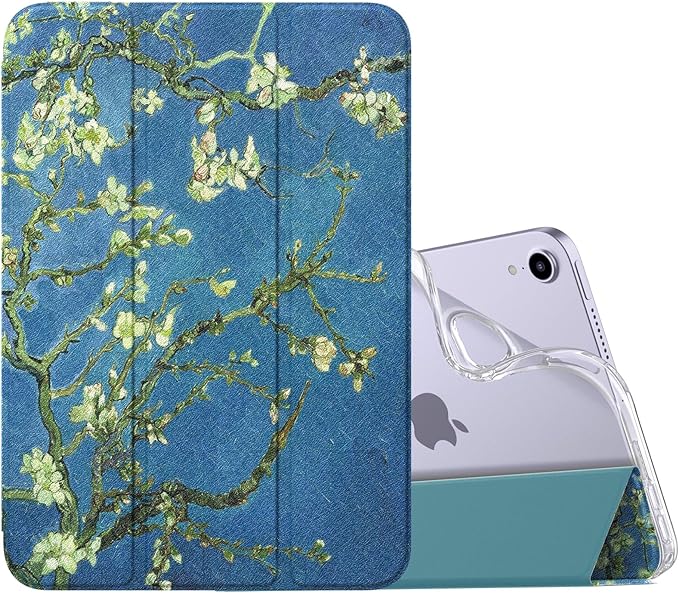 MoKo Case Fit New iPad mini 7 (A17 Pro) 2024, iPad mini 6th Generation Case 2021 (8.3-inch), iPad mini 6 Case, Soft TPU Translucent Frosted Back Cover Case for iPad mini 7th, Apricot Blossom