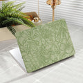 iCasso for MacBook Air 13 Inch Case M5 2026 2025-2022 A3449 M4 A3240 M3 A3113 M2 A2681, Retro Leather Hard Shell Case for MacBook Air 13.6 Inch+Keyboard Cover+Screen Protector, Green Embossed Floral