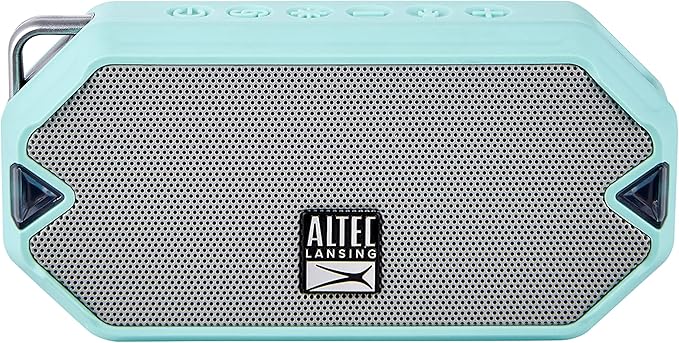 Altec Lansing - HydraMini Wireless Bluetooth Speaker, IP67 Waterproof USB C Rechargeable Battery with 6 Hours Playtime, Compact, Shockproof, Snowproof, Everything Proof (Mint Green)
