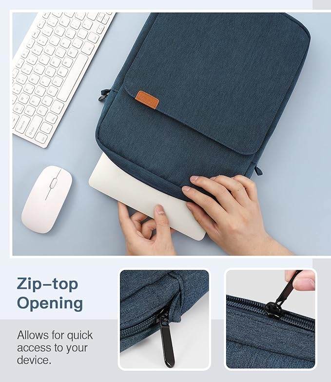 MoKo 13.3-14 Inch Laptop Sleeve Bag Fits Mac Neo 13-inch A18 Pro, Mac Pro 13.3" M2 2022/M5/M5 Pro/M5 Max 14.2" 2026, Mac Air 13.6" M5 2026, Handle Carrying Case with Shoulder Strap, Indigo