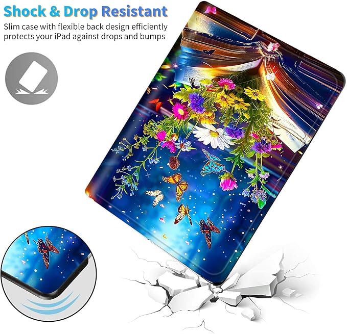 for Amazon Kindle Fire Max 11 (13th Generation, 2023 Release) 11" Tablet Case, Slim Kickstand Stand Leather Smart Cover with Auto Wake/Sleep, Book Flower