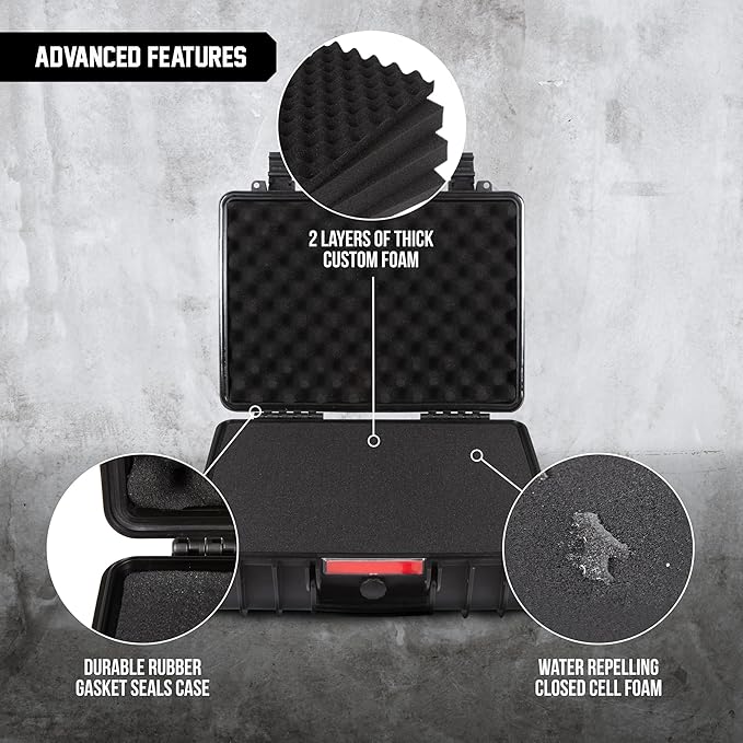 Durabox All Weather Hard Case 18 x 14 x 6” - TSA Approved Hard Shell Travel Case with Customizable Foam for Cameras, Lenses, Laptops, Electronics, Guns, Pistols and Other Gear