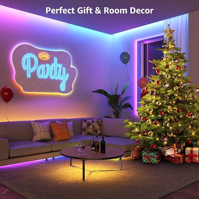 Lepro LED Strip Lights, 65.6ft Music Sync MagicColor Dreamcolor Light Strip with Remote, Christmas Gifts for Men & Women, 5050 RGB Lights for Bedroom, Home, Gaming Room, Party, Wall Decorations
