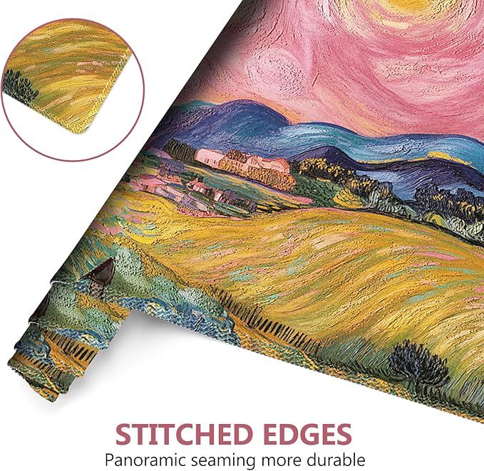 DINKY Desk Pad and Keyboard Wrist Rest, Large Mouse Pad +Keyboard Pad +Mouse Wrist Support +Coaster, 35.4 x 15.7 Inches Non-Slip Desk Mat for Office, Home, Pink Starry Sky Field