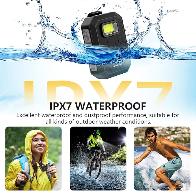 INFURTURE Wearable Bluetooth Speaker IP67 Waterproof Clip on Speaker, Shower Speake/Clean Sound/Stereo Pair/Wireless Running Speakers Built-in Mic/Men Gifts