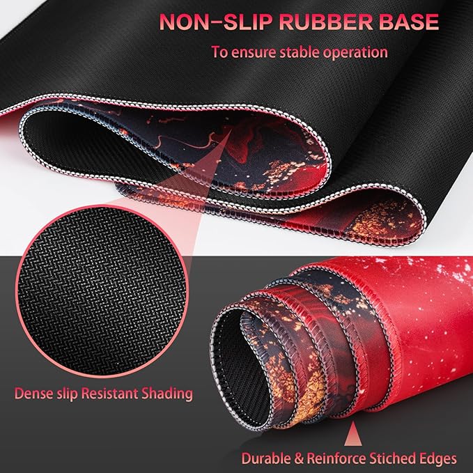 Canjoy Gaming Mouse Pad, 31.5x15.7inch Large Extended Mousepad Big Computer Desk Mat for Keyboard and Mouse Full Desk Mouse Mat with Non-Slip & Rubber Base