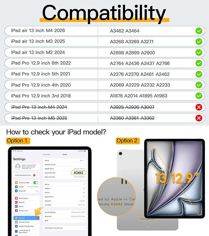 BRAECN Case for iPad Air 13 Inch 2026(M4)/2025(M3)/2024(M2) & iPad Pro 12.9''(2022/2021/2020/2018), Full-Body Protection Screen Protector Pencil Holder 360° Rotating Handle Kicktand Kids Friendly