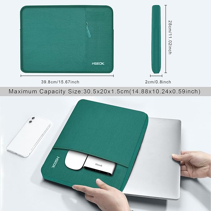Hseok Laptop Sleeve 15.6 16 inch Case Compatible with MacBook Neo 16, MacBook Pro 16" M5/M4/M3/M2/M1, MacBook Air Pro 15", XPS 16, Most 15" 15.6" 16" Notebooks,D01E01