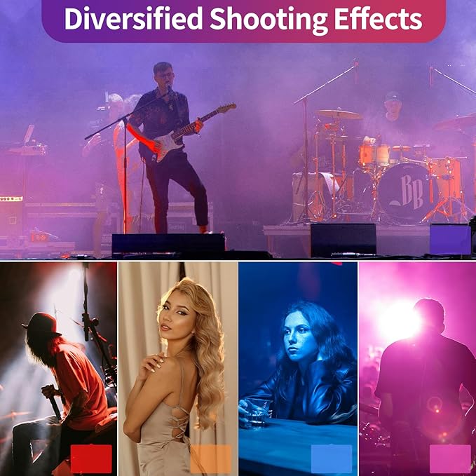 EMART LED Photography Lighting, Studio Light with 53inch Adjustable Tripod Stand and 9 Color Filters, 4 PCS Baffles, for Video Recording, Game Streaming, YouTube-2 Packs