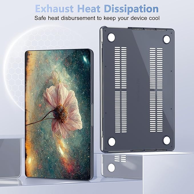 May Chen for 2026 MacBook Pro 14-inch M5 M4 M3 M2 M1 Pro/Max Chip, Release 2026 2025-2021, Model A3427 A3426 A3434 A3112 A3401 A3185, Plastic Hard Shell with Keyboard Cover, Flower Stars
