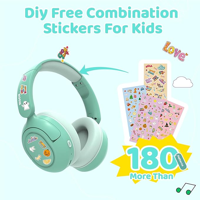 MIDOLA Kids Bluetooth Headphones Active Noise Cancelling Lightweight Wireless Headphone for Kid Volume Limited 85/94dB Foldable Over-Ear Headset with Mic,68 Hours Playtime,for Toddler Child Green