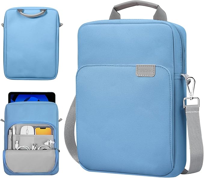 TiMOVO 9-11 Inch Tablet Sleeve Bag with Shoulder Strap for iPad 11-inch A16 2025, iPad 10th Gen. 10.9"/10.2", Galaxy Tab A9+/A11Plus 11", Dusty Blue