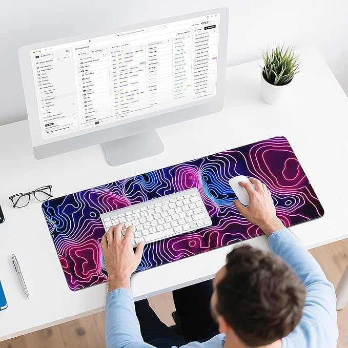 Gaming Mouse Pad - (31.5"×11.8") Topographic Large Mouse Pads for Desk - Desk Mat for Keyboard and Mouse with Non-Slip Base, Desks Pad Matfor Game/Office & Home