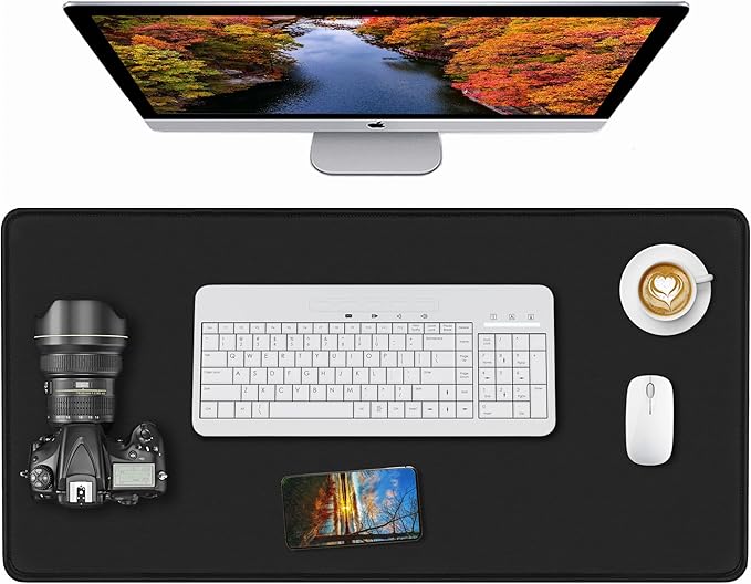 Gaming Mouse Pad, Large Mouse Pad, Waterproof Premium-Textured Mouse Mat, Extended Desk Keyboard Mousepad Non-Slip Mousepad Rubber Base for Game, Office, Esports Pros, Home, 31.5 x 11.8 in, Black