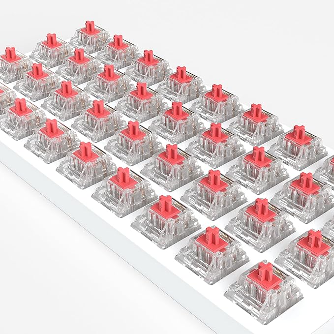 Zhouwang Burgundy Switch Mechanical Keyboard Replacement,3 Pin Linear/Accurate Typing/Dustproof/RGB Transparent Gaming Keyboard Switches(108Pcs)
