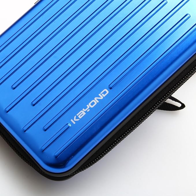KAYOND Anti-Shock Silver Aluminium Carry Travel Protective Storage Case Bag for 2.5" Inch Portable External Hard Drive HDD USB 2.0/3.0 (Blue)