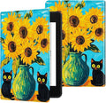 for 6.8" Kindle Paperwhite (11th Generation 2021) and Kindle Paperwhite Signature Edition Case, Slim Kickstand Stand Leather Smart Cover with Auto Wake/Sleep, Art Turtle