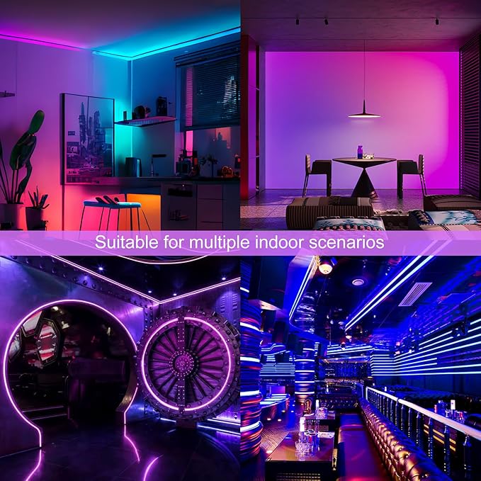 Pandery RGB COB LED Strip Light,DC24V 576leds/m Music Synchronized Color Change APP and Bluetooth Remote Control 9.84FT/3M,Indoor RGB COB Strip Light for Bedroom,Game Room,Bar,Party
