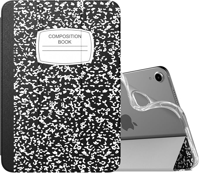 MoKo Case Fit New iPad mini 7 (A17 Pro) 2024, iPad mini 6th Generation Case 2021 (8.3-inch), iPad mini 6 Case, Soft TPU Translucent Frosted Back Cover Case for iPad mini 7th, Notebook Black