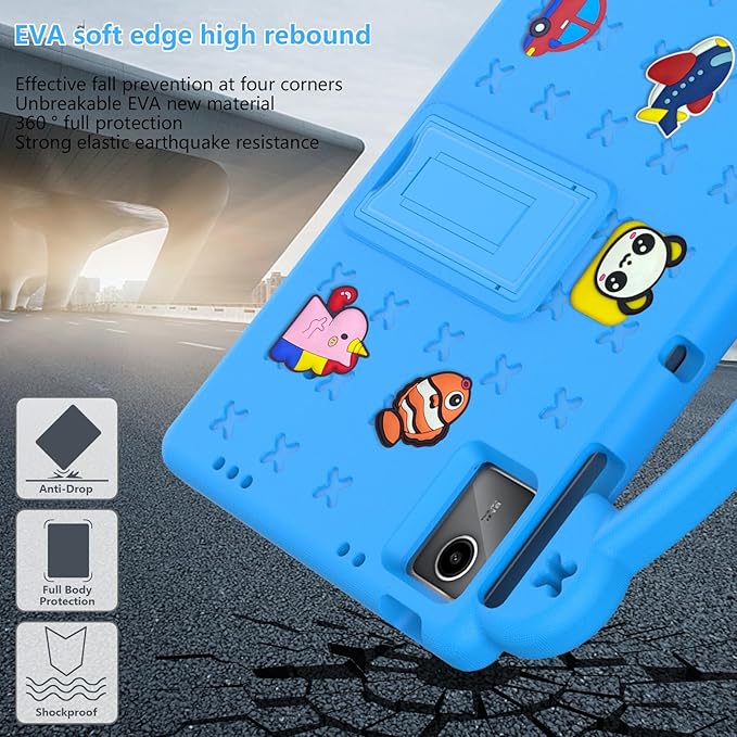 AKABEILA Compatible with Lenovo Tab M11/Tab P11 Plus/Tab P11/Xiaomi Redmi Pad SE(2023) 11 inch Tablet Case, Kids Shockproof Protective Case with Stand Handle for Girl Kid Gift - Sky Blue
