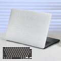 Funut for MacBook Air 15 inch Case 2026 2025-2023 Release M4 A3241 M3 A3114 M2 A2941, Luxury Snake PU Leather Scratch & Shockproof Hard Shell Case & Keyboard Cover, Snakeskin White