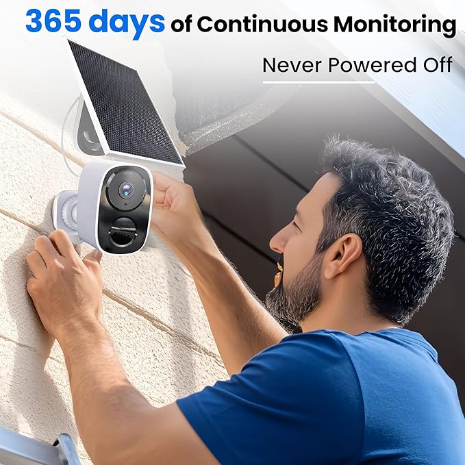 HITELLARCAM 2026 Upgraded 2K Security Cameras Wireless Outdoor with Solar Panels, Free Cloud Storage, AI Motion Detection Spotlight Siren Alarm Outdoor Camera Wireless, 2-Way Talk, IP66 Waterproof