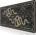 Large Desk Mat, Desk Matt for Desktop, Computer Gaming Mouse Pads, Stitched Edges Soft Mat for Desktop Office Home 35.4 x 15.7 Inches (Black Gold Snake)