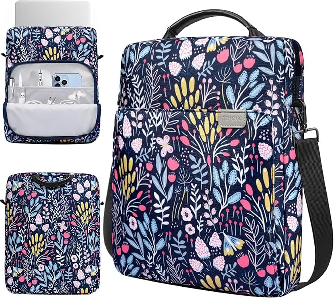 TiMOVO Laptop Sleeve Bag for MacBook Neo 13 inch 2026 Model A3404 with A18 Pro Chip, Handle Carrying Case with Shoulder Strap, Colorful Flower