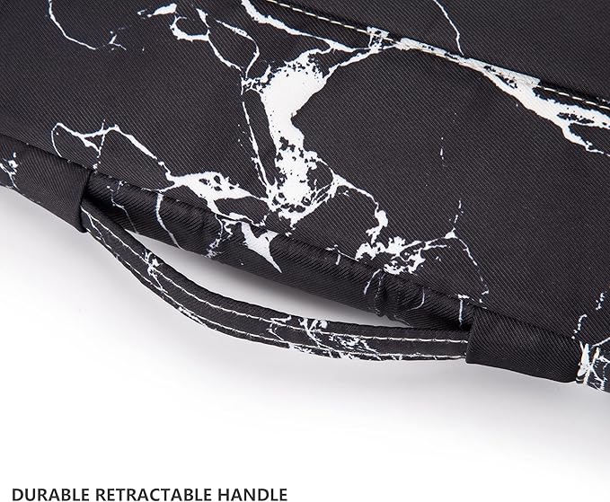 Kinmac 360° Heavy Duty Protective Laptop Computer Sleeve case Bag Cover with Handle for MacBook Air 15 inch,15 inch-15.6 inch HP Lenovo Dell ASUS Acer Laptop (Black Marble)